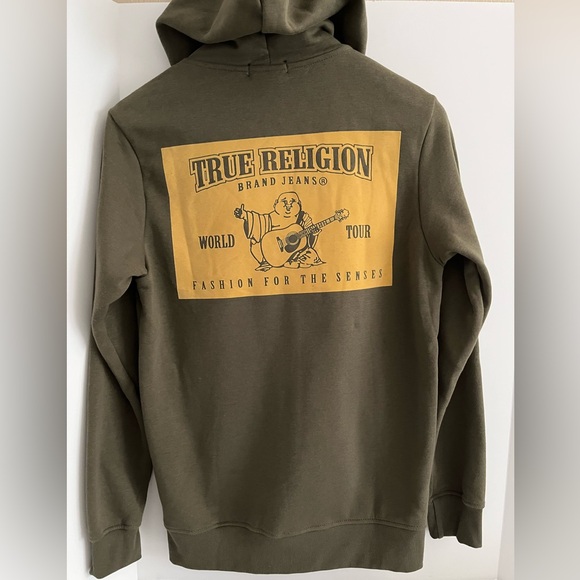 True Religion World Tour Long Slv Cotton Blend Graphic Fleeceback Fullzip Hoodie - Picture 8 of 16